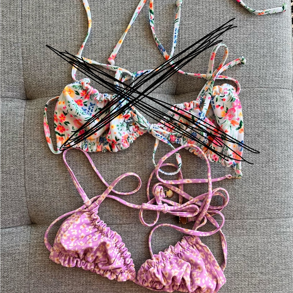 Kulani Kinis purple Floral Bikini top only - Picture 5 of 5